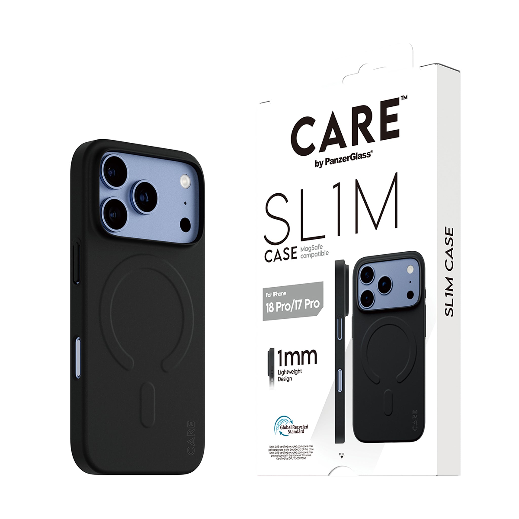 CARE™ by PanzerGlass® SL1M Case Black w. MagSafe iPhone 18 Pro | 17 Pro